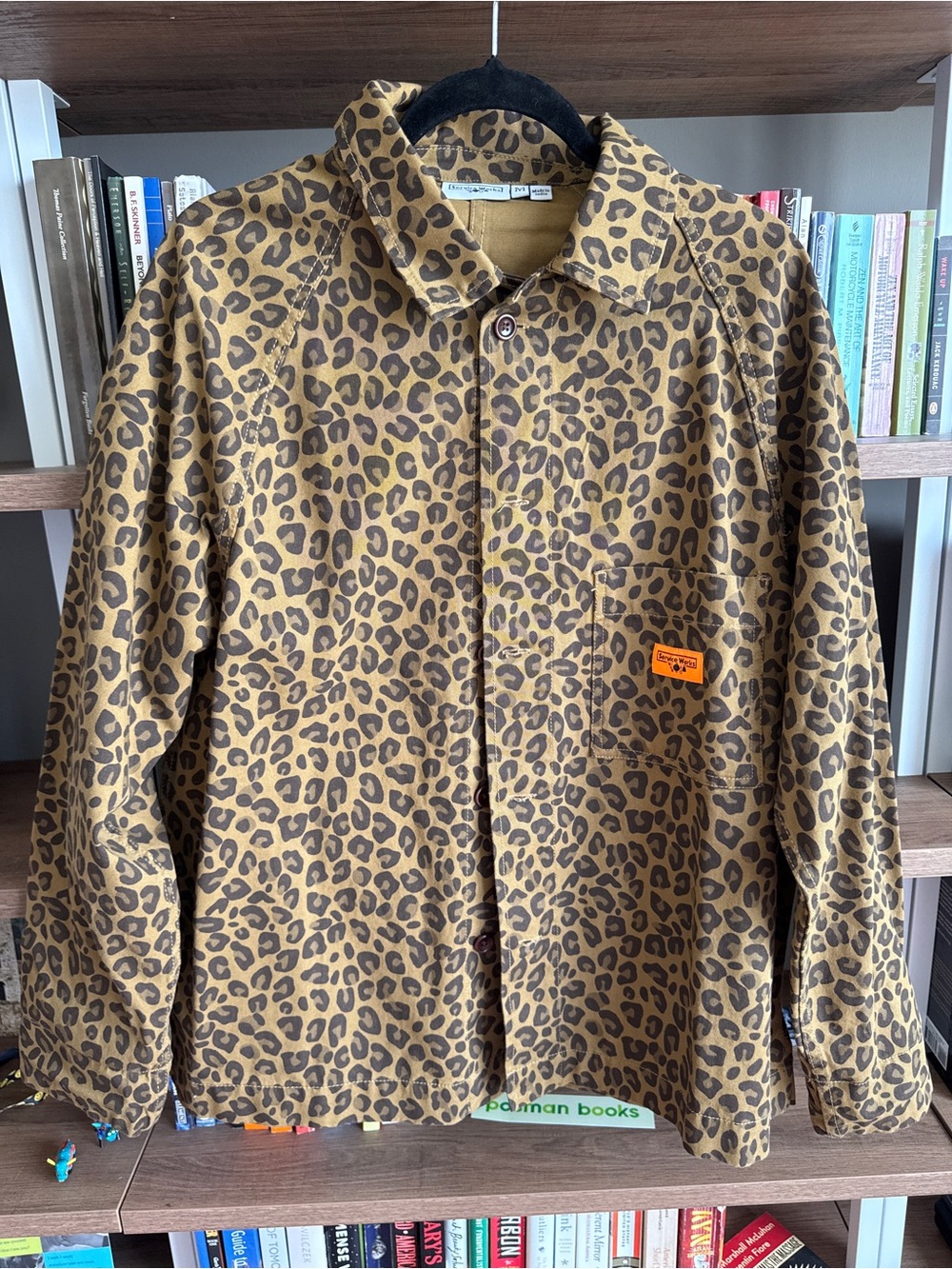 Men's Leopard Print Shirt Jacket in Brown - Picture 8 of 12
